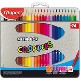 24pcs color pencils metal set